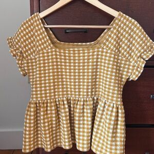 Madewell gingham knit top